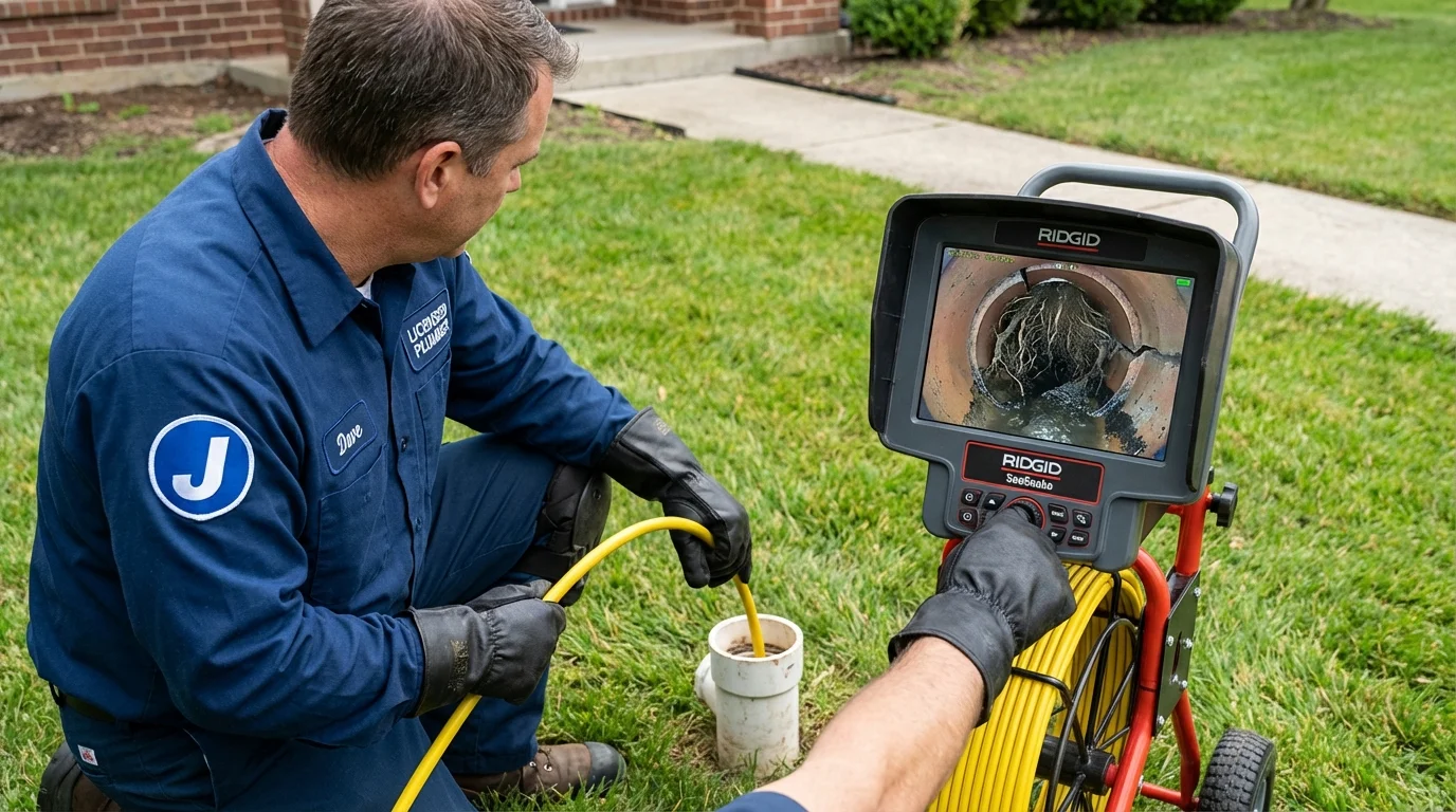 Sewer camera inspection being performed by Johns Plumbing LLC in Mundelein